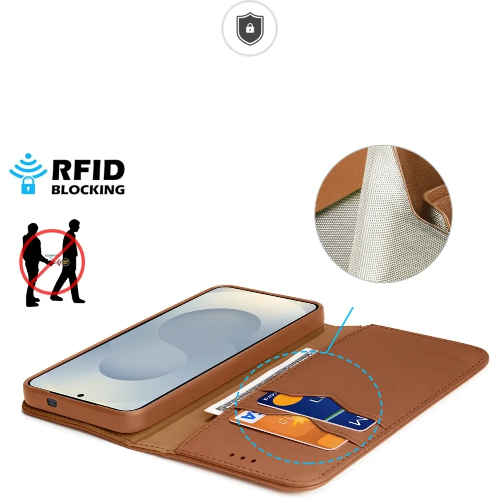 Etui z klapką Dux Ducis Hivo do Samsung Galaxy S25 Edge brązowe