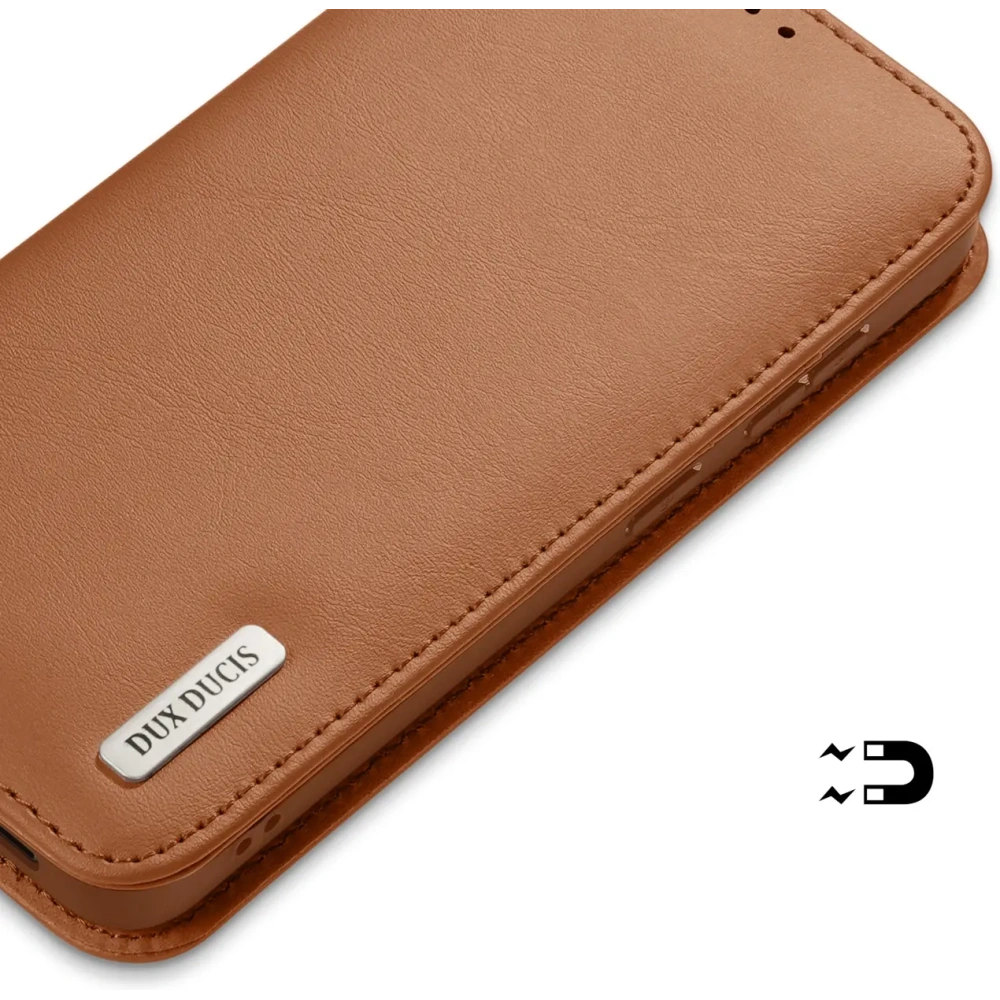 Etui z klapką Dux Ducis Hivo do Samsung Galaxy S25 Edge brązowe