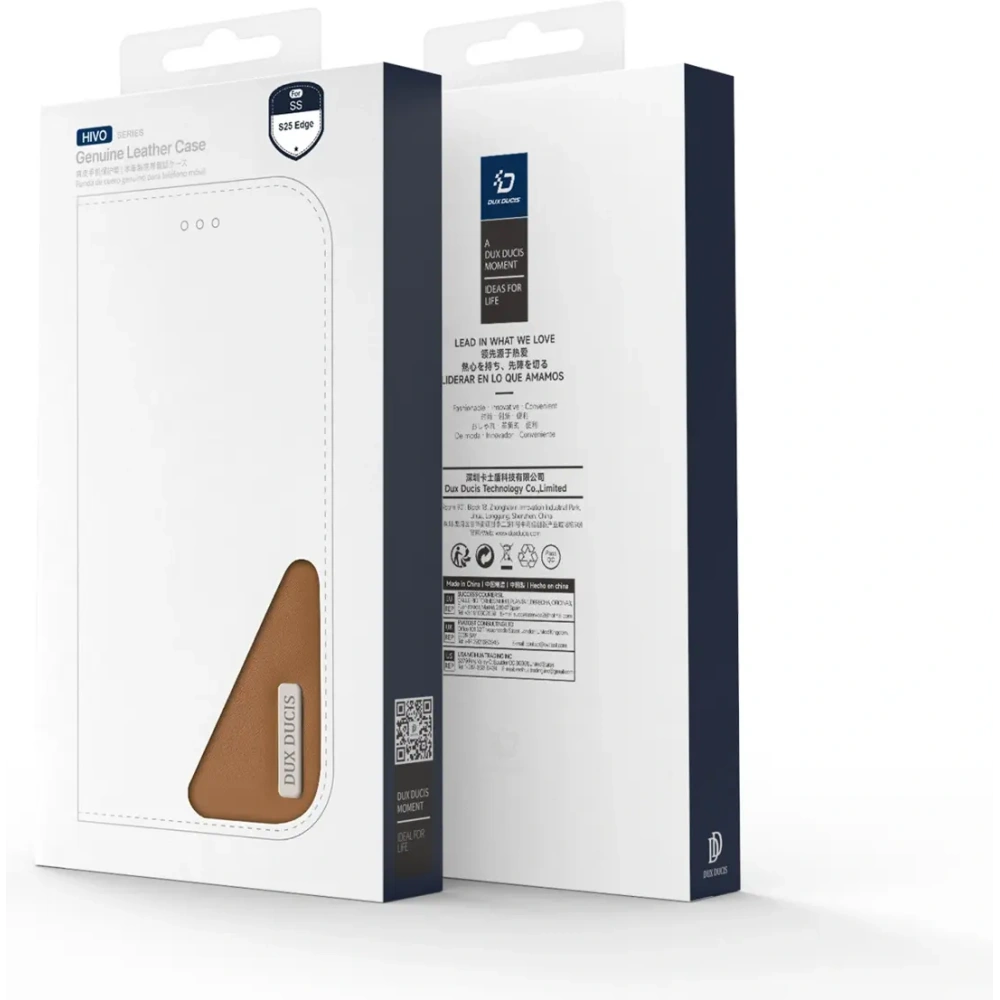 Etui z klapką Dux Ducis Hivo do Samsung Galaxy S25 Edge brązowe
