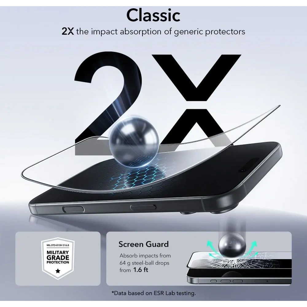 Szkło hartowane ESR Ultrafit Tempered Glass do Apple iPhone 17 Pro Max Clear [2 PACK]