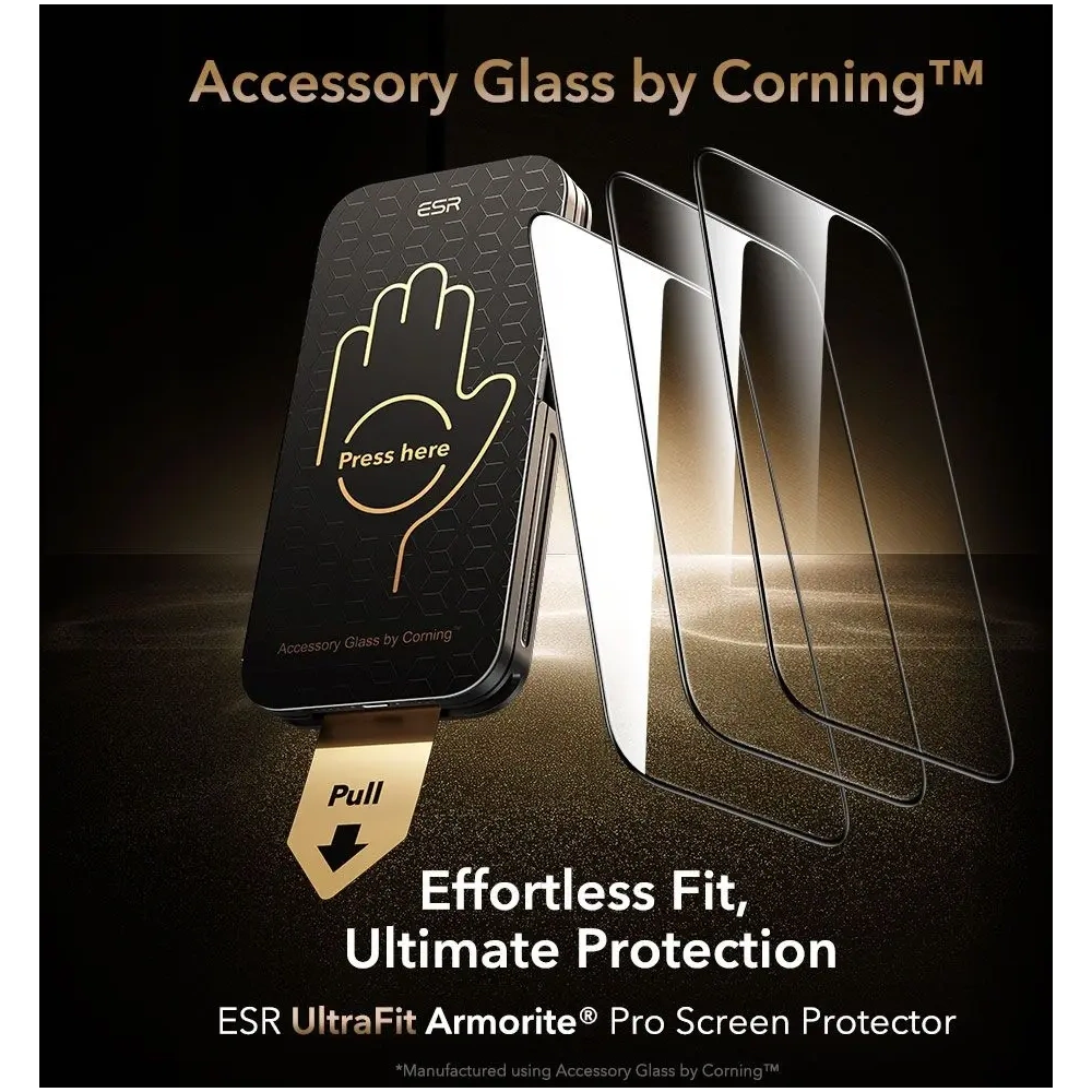Szkło hartowane ESR Ultrafit Armorite Pro Tempered Glass Accessory Glass by Corning do Apple iPhone 16 Pro / 17 Clear