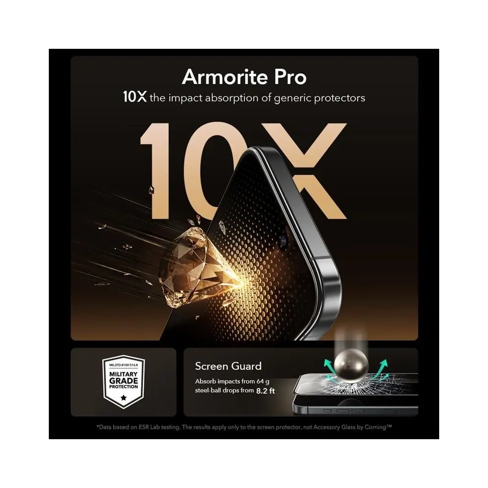 Szkło hartowane ESR Ultrafit Armorite Pro Tempered Glass Accessory Glass by Corning do Apple iPhone 16 Pro / 17 Clear