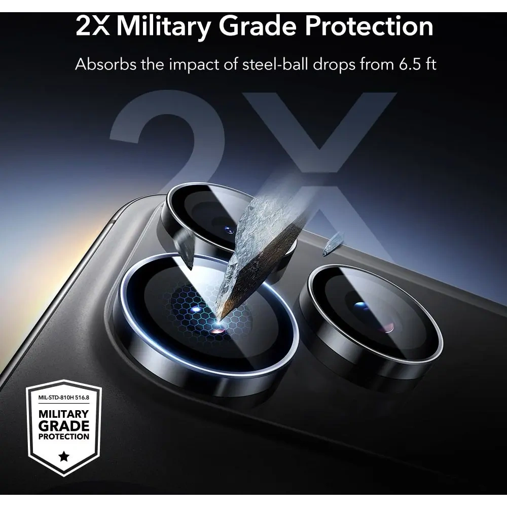 Osłona na aparat ESR Armorite Camera Protector do Apple iPhone 14 Pro / 14 Pro Max / 15 Pro / 15 Pro Max / 16 Pro / 16 Pro Max / 17 Pro / 17 Pro Max Black