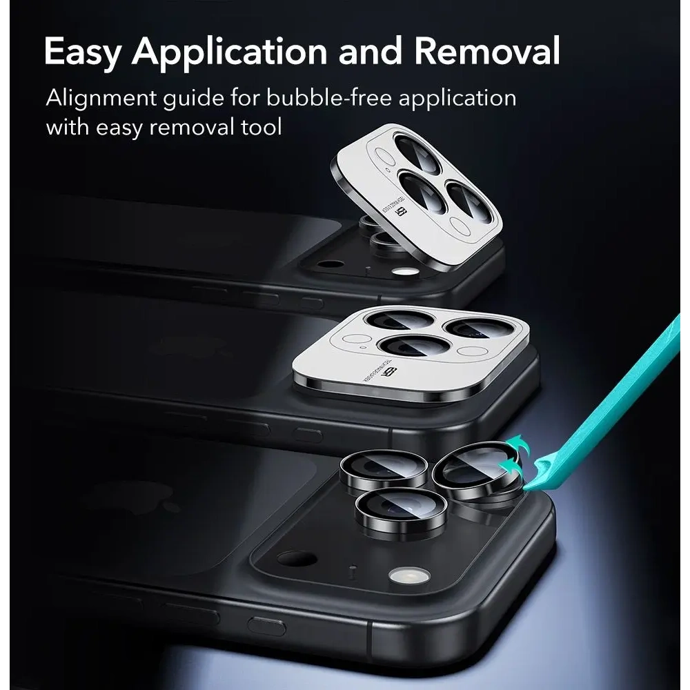 Osłona na aparat ESR Armorite Camera Protector do Apple iPhone 14 Pro / 14 Pro Max / 15 Pro / 15 Pro Max / 16 Pro / 16 Pro Max / 17 Pro / 17 Pro Max Black