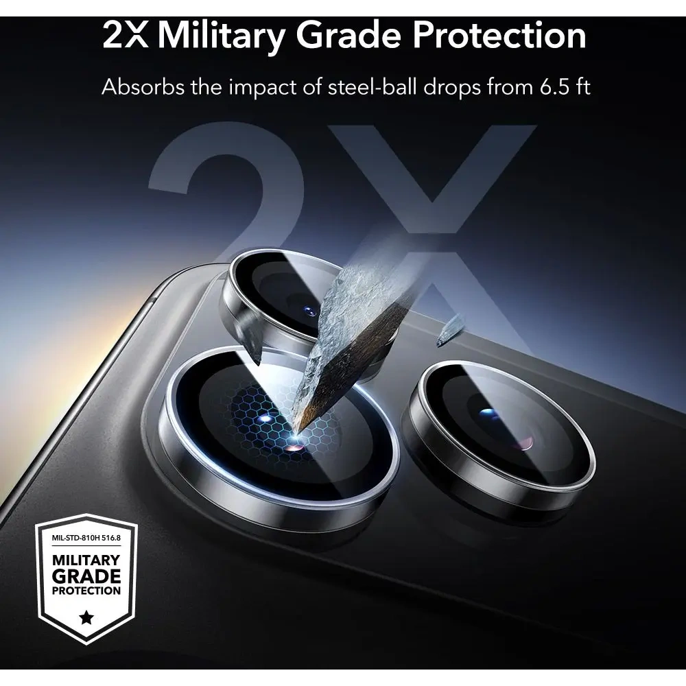 Osłona na aparat ESR Armorite Camera Protector do Apple iPhone 14 Pro / 14 Pro Max / 15 Pro / 15 Pro Max / 16 Pro / 16 Pro Max / 17 Pro / 17 Pro Max Clear