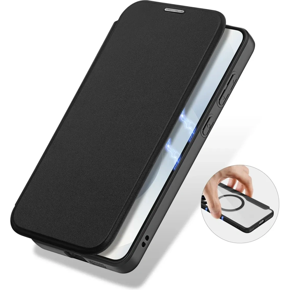 Etui z klapką Dux Ducis Skin X Pro z MagSafe na Samsung Galaxy S25 Edge czarne