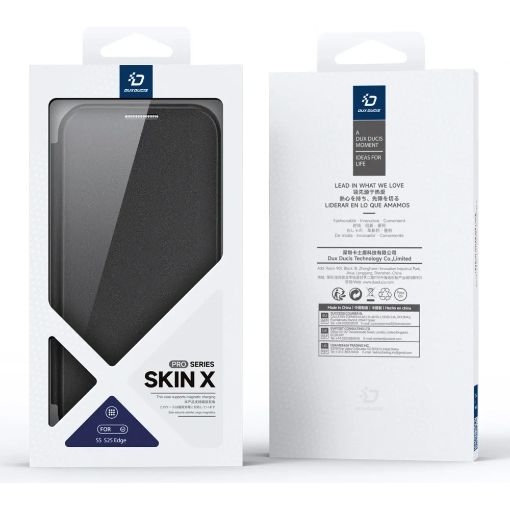 Etui z klapką Dux Ducis Skin X Pro z MagSafe na Samsung Galaxy S25 Edge czarne