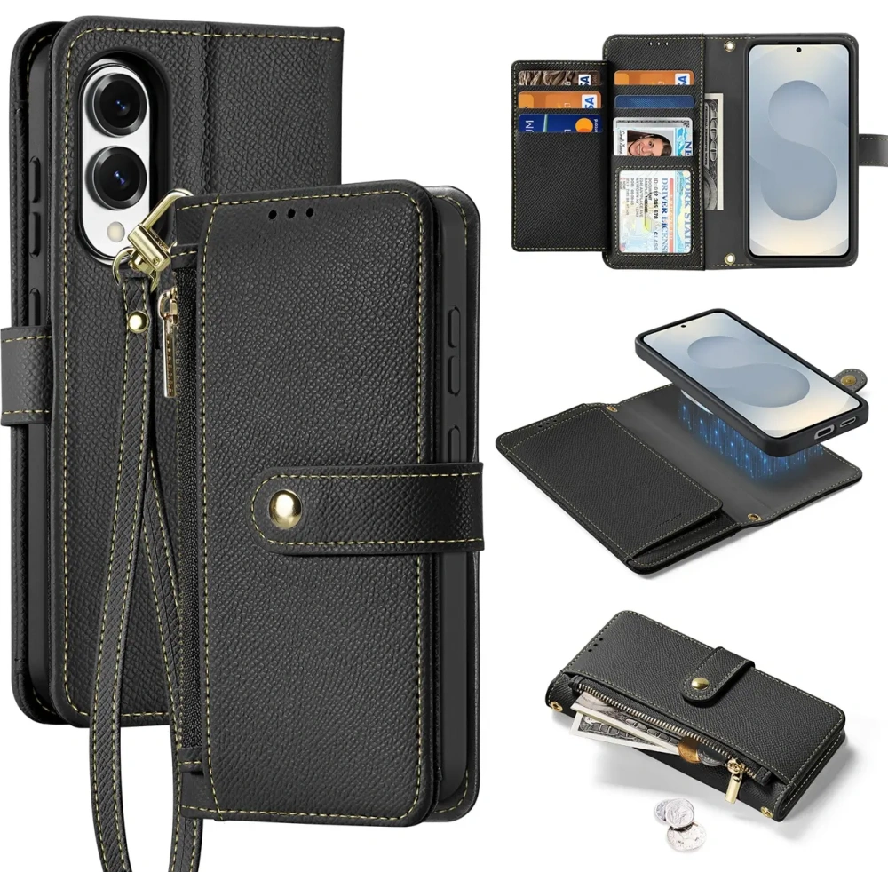 Etui z klapką Dux Ducis Lawa MagSafe do Samsung Galaxy S25 Edge czarne