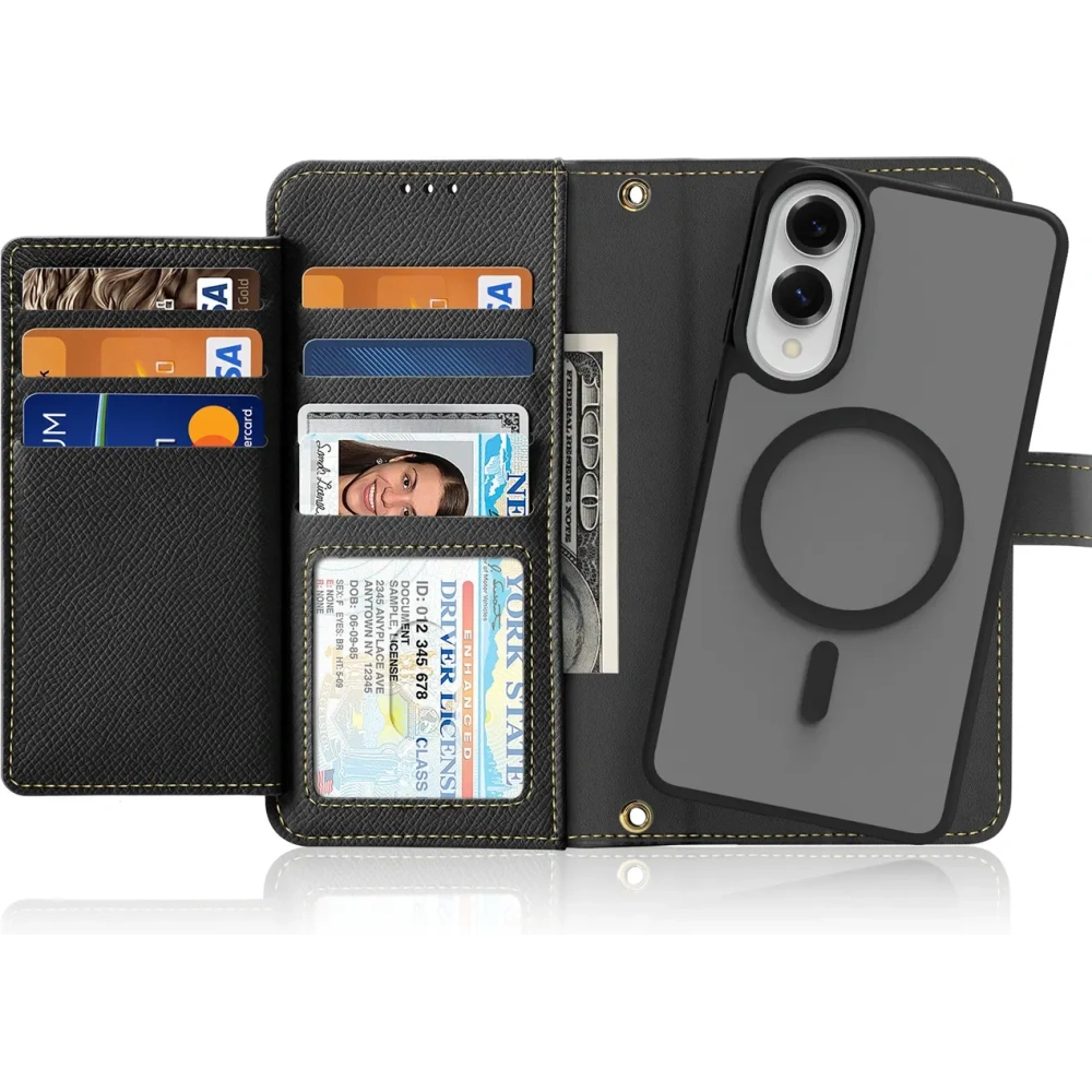 Etui z klapką Dux Ducis Lawa MagSafe do Samsung Galaxy S25 Edge czarne