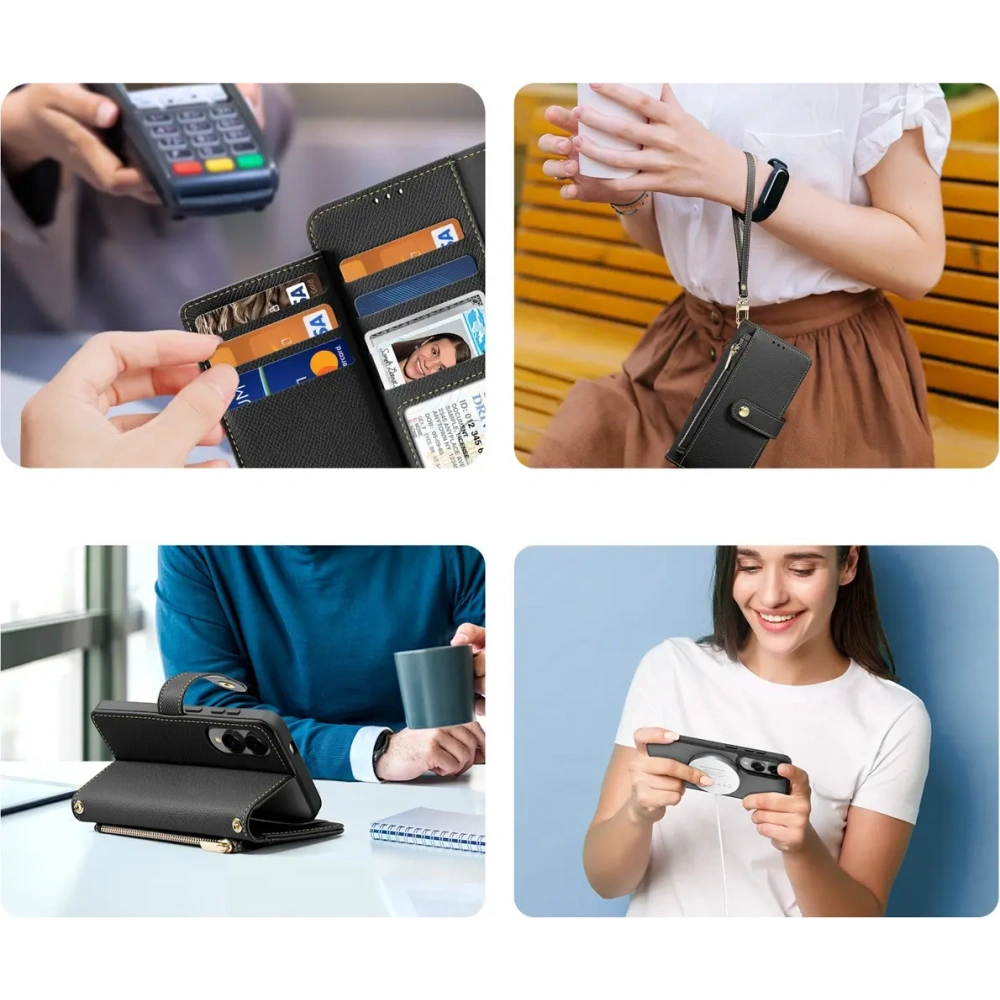 Etui z klapką Dux Ducis Lawa MagSafe do Samsung Galaxy S25 Edge czarne