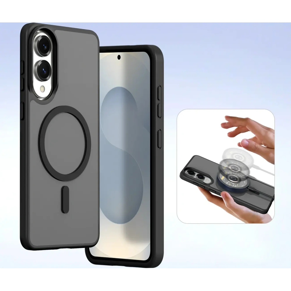 Etui z klapką Dux Ducis Lawa MagSafe do Samsung Galaxy S25 Edge czarne