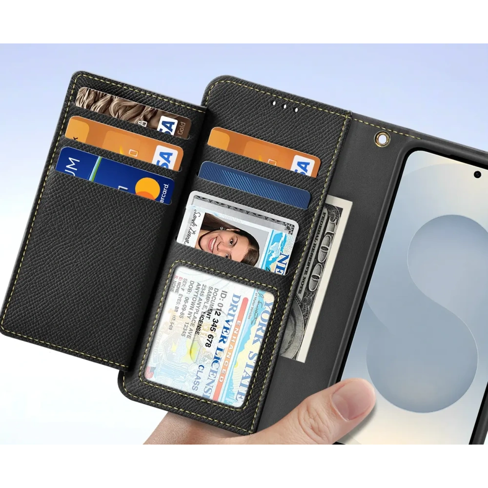 Etui z klapką Dux Ducis Lawa MagSafe do Samsung Galaxy S25 Edge czarne