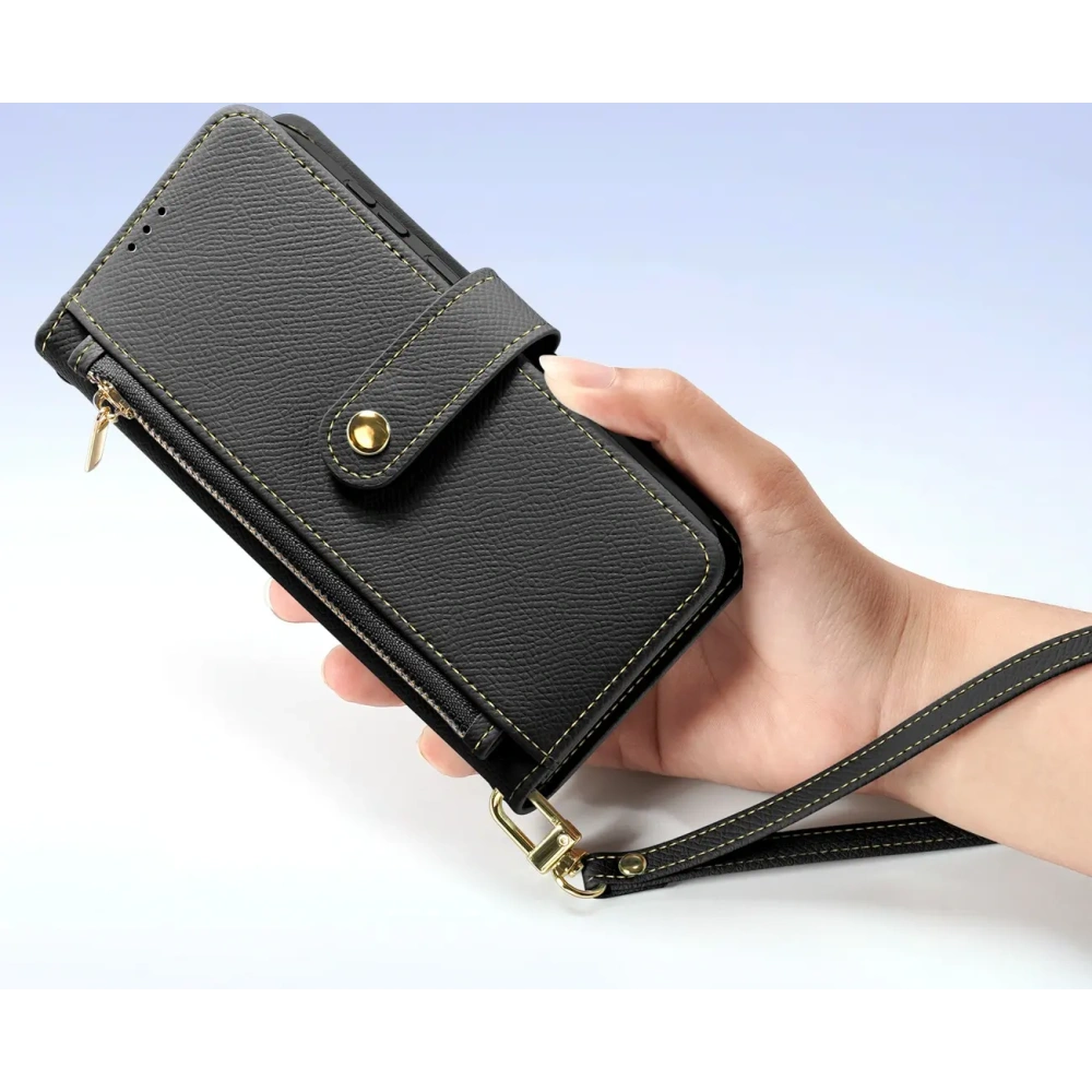 Etui z klapką Dux Ducis Lawa MagSafe do Samsung Galaxy S25 Edge czarne