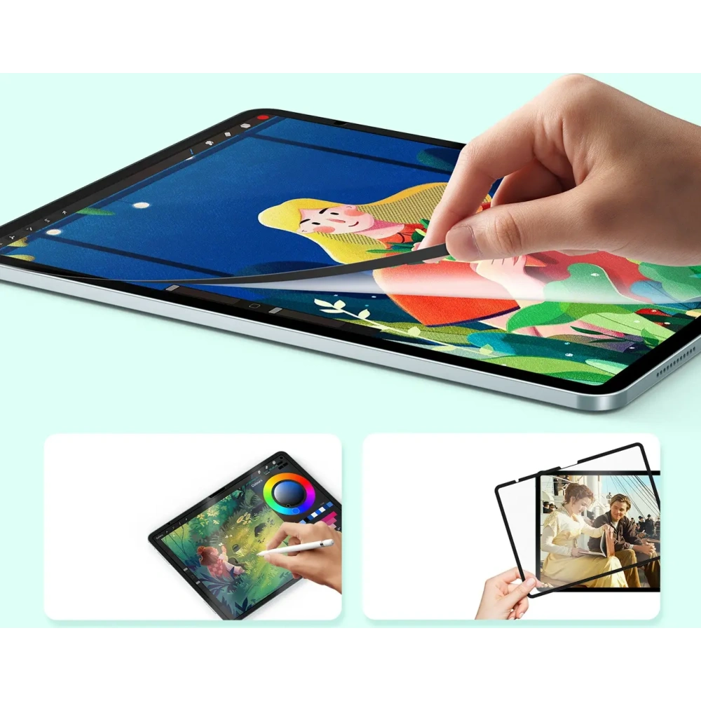 Matowa folia ochronna Dux Ducis Naad Paperlike do Apple iPad Air 13" 2024 / 13" 2025 z czarną ramką