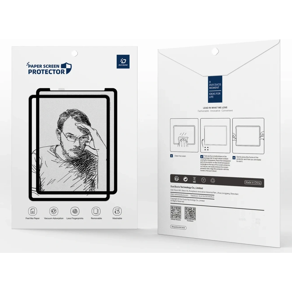 Matowa folia ochronna Dux Ducis Naad Paperlike do Apple iPad Air 13" 2024 / 13" 2025 z czarną ramką
