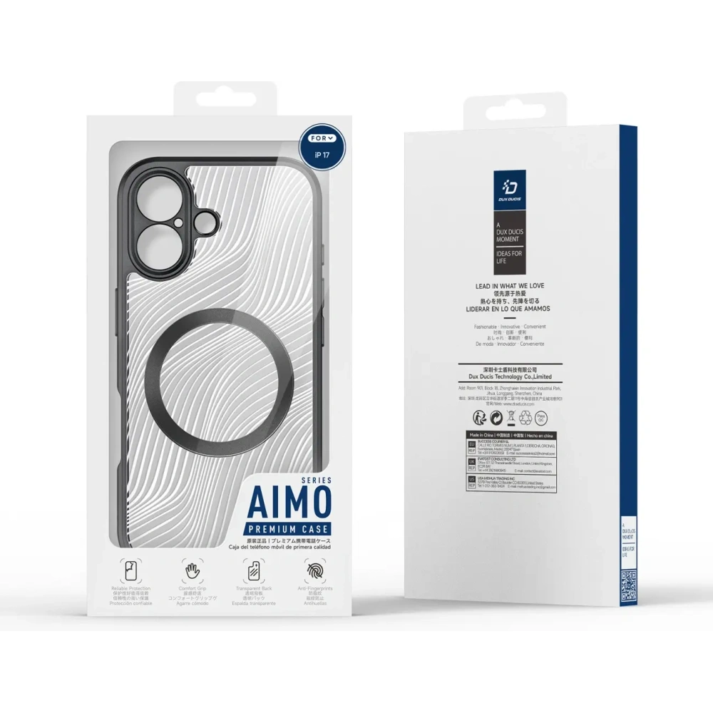 Etui Dux Ducis Aimo Mag z pierścieniem magnetycznym do Apple iPhone 17 czarne