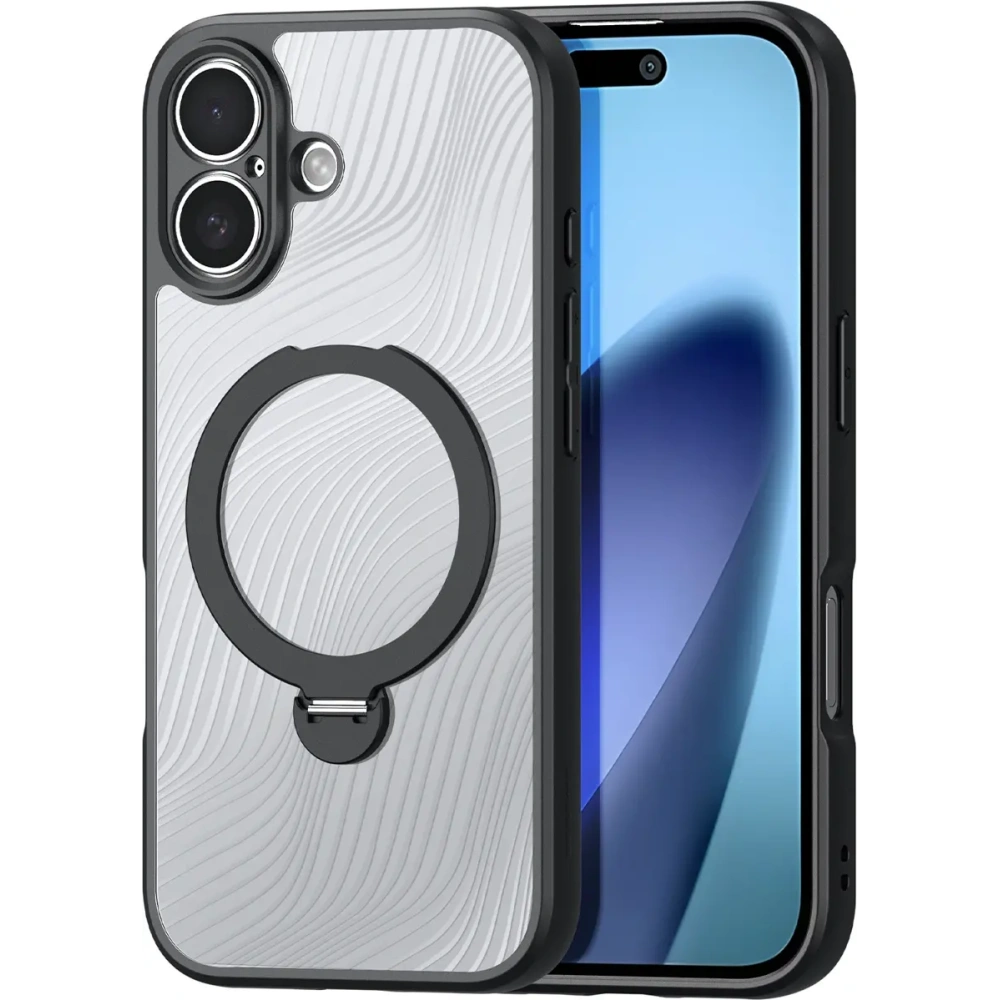 Etui Dux Ducis Aimo Mag z pierścieniem magnetycznym i podstawką do Apple iPhone 17 czarne