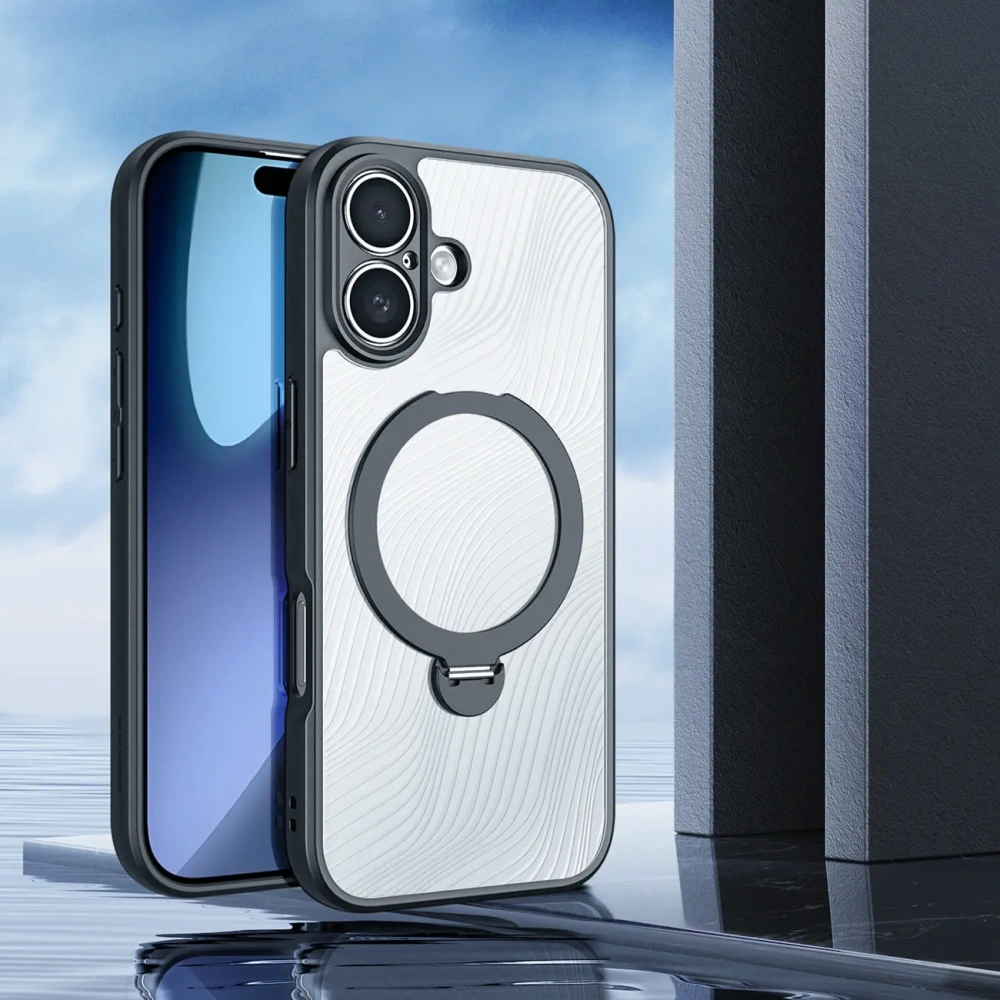 Etui Dux Ducis Aimo Mag z pierścieniem magnetycznym i podstawką do Apple iPhone 17 czarne