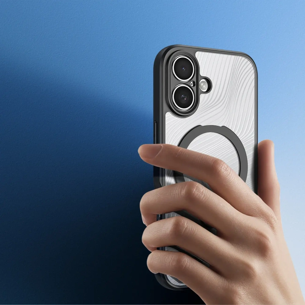 Etui Dux Ducis Aimo Mag z pierścieniem magnetycznym i podstawką do Apple iPhone 17 czarne