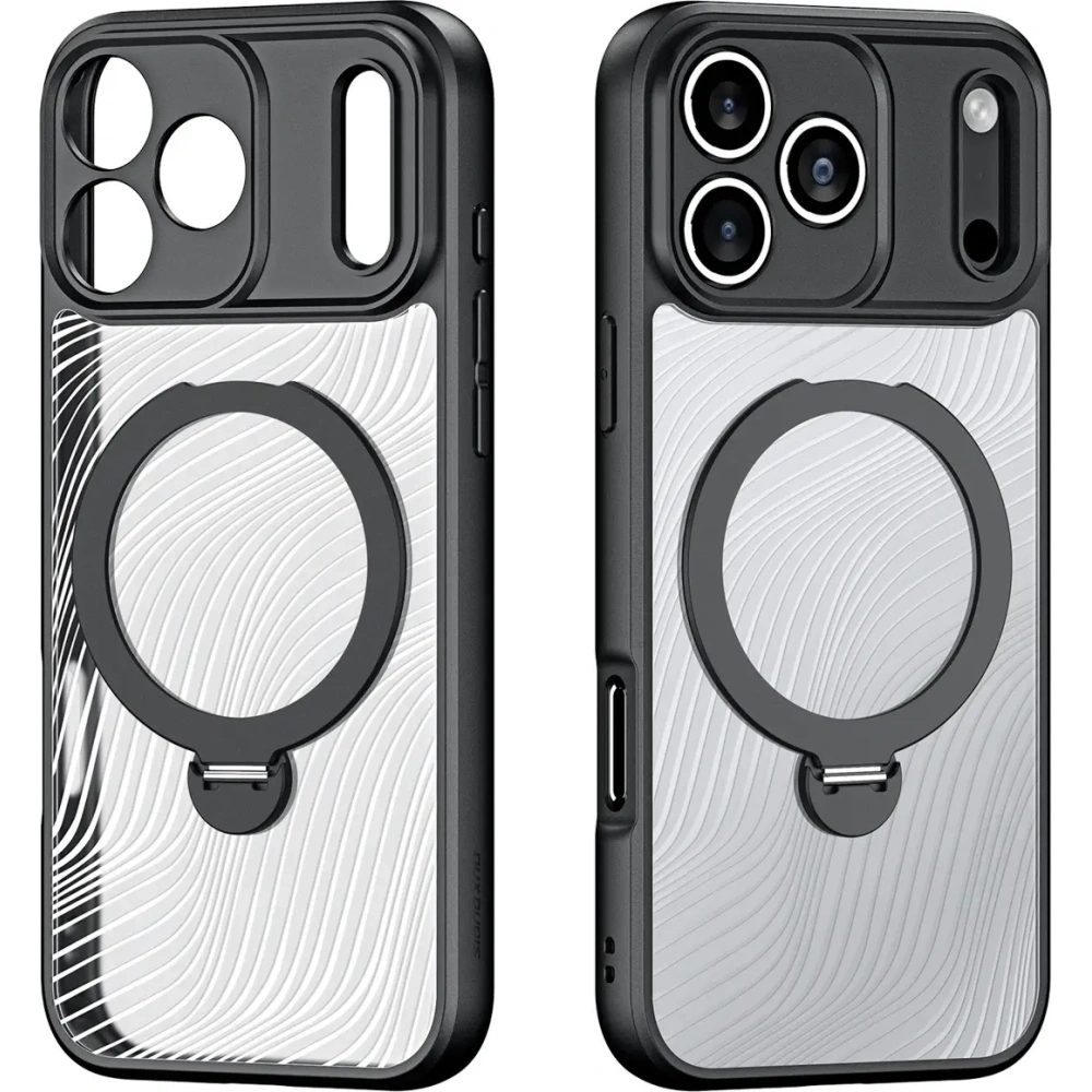 Etui Dux Ducis Aimo Mag z pierścieniem magnetycznym i podstawką do Apple iPhone 17 Pro Max czarne