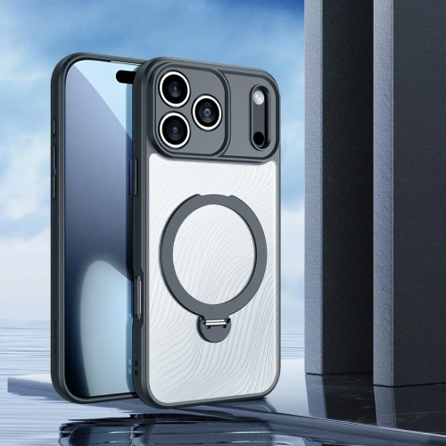 Etui Dux Ducis Aimo Mag z pierścieniem magnetycznym i podstawką do Apple iPhone 17 Pro Max czarne