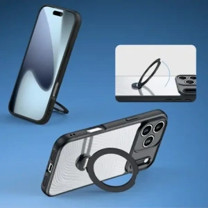 Etui Dux Ducis Aimo Mag z pierścieniem magnetycznym i podstawką do Apple iPhone 17 Pro Max czarne