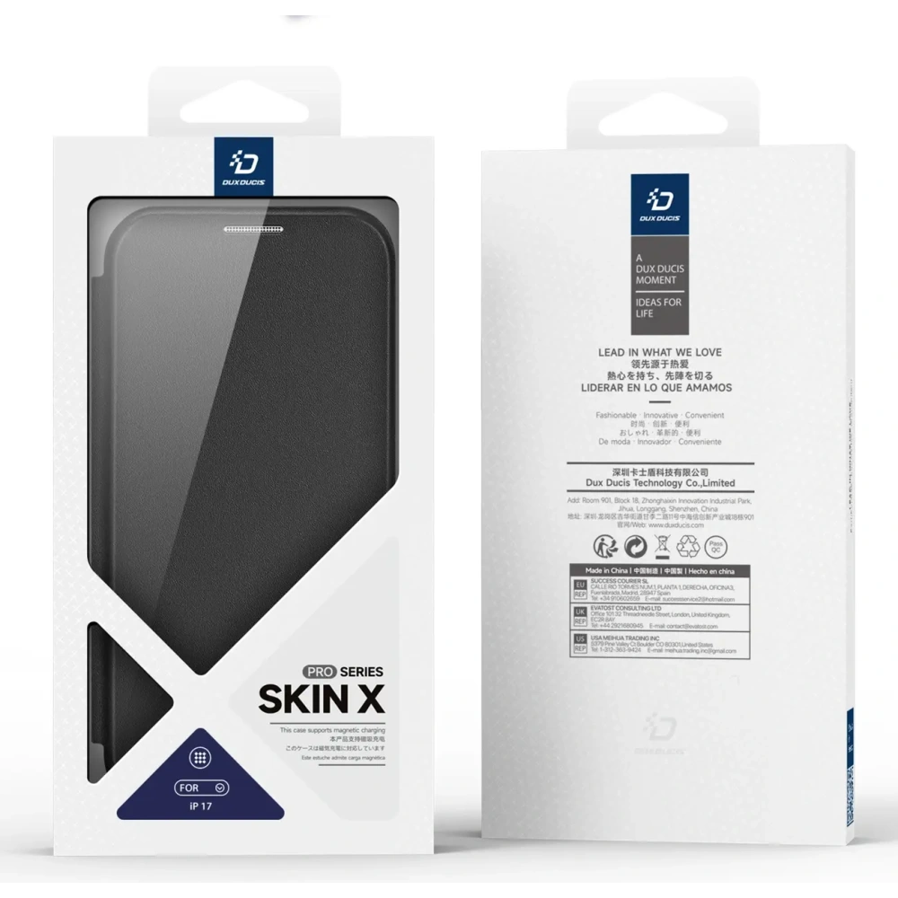 Etui z klapką Dux Ducis Skin X Pro MagSafe do Apple iPhone 17 czarne