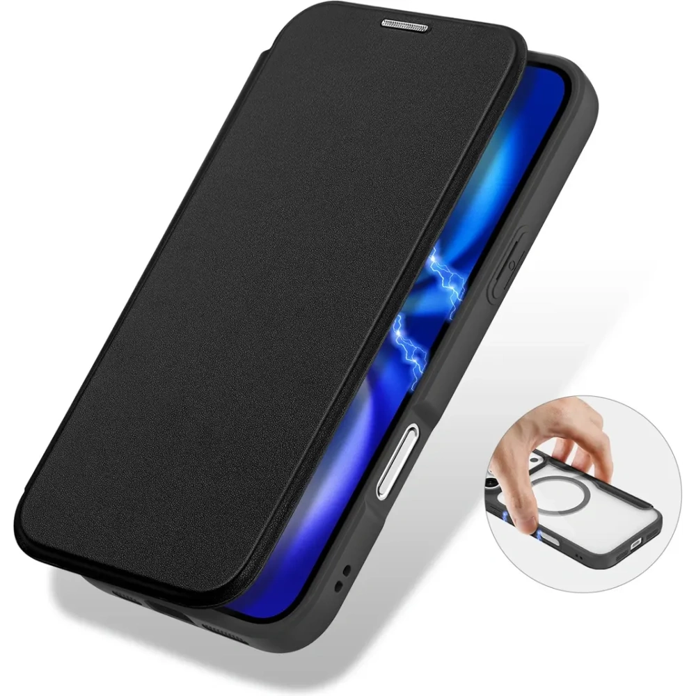 Etui z klapką Dux Ducis Skin X Pro MagSafe do Apple iPhone 17 Pro czarne