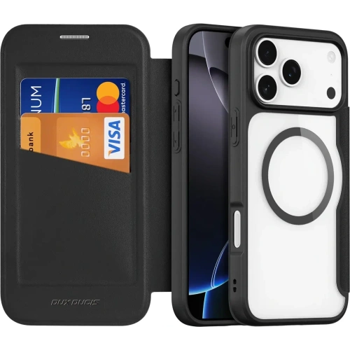 Etui z klapką Dux Ducis Skin X Pro MagSafe do Apple iPhone 17 Pro Max czarne