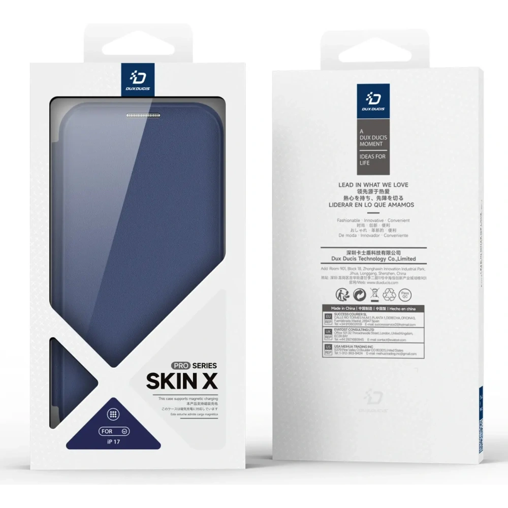 Etui z klapką Dux Ducis Skin X Pro MagSafe do Apple iPhone 17 niebieskie