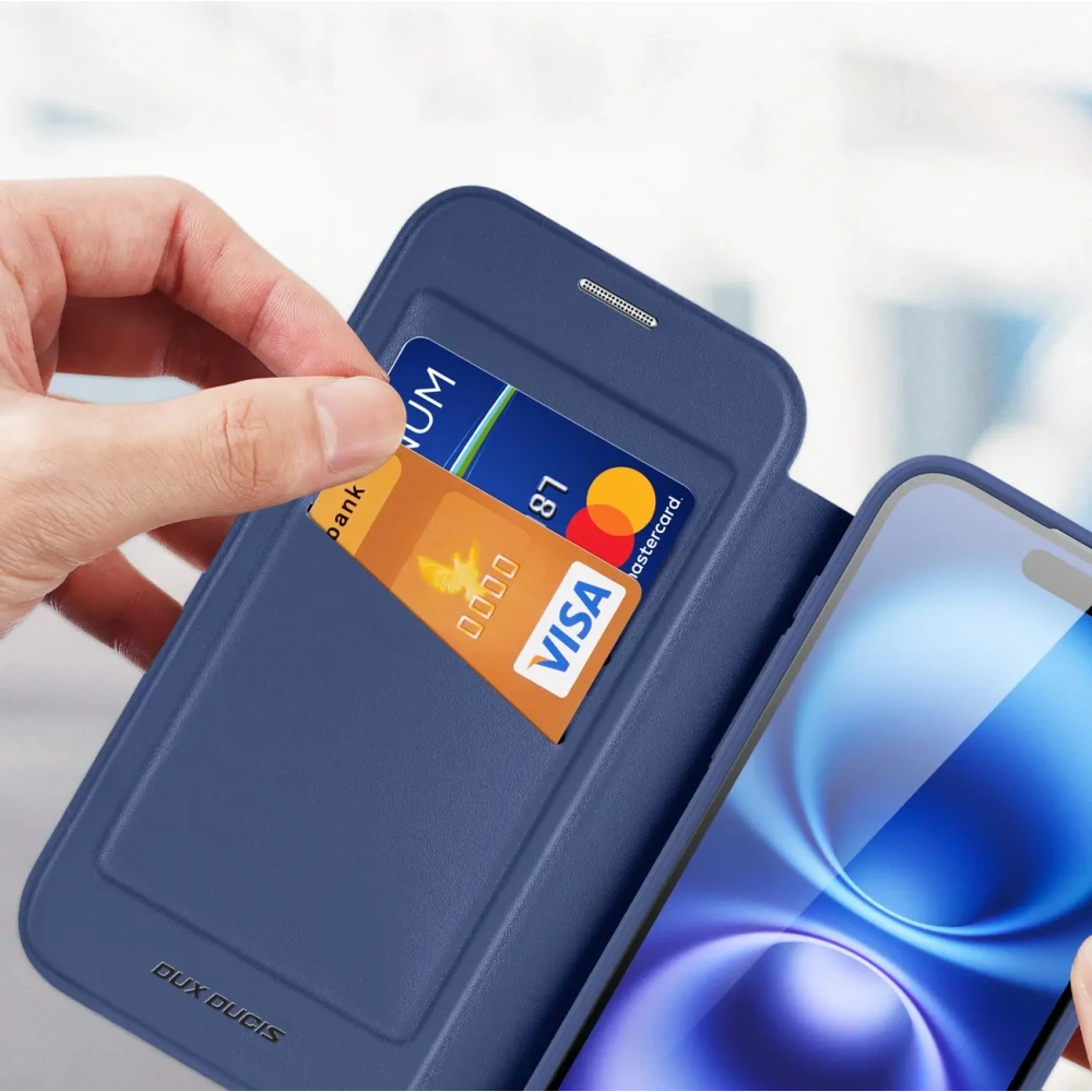 Etui z klapką Dux Ducis Skin X Pro MagSafe do Apple iPhone 17 niebieskie