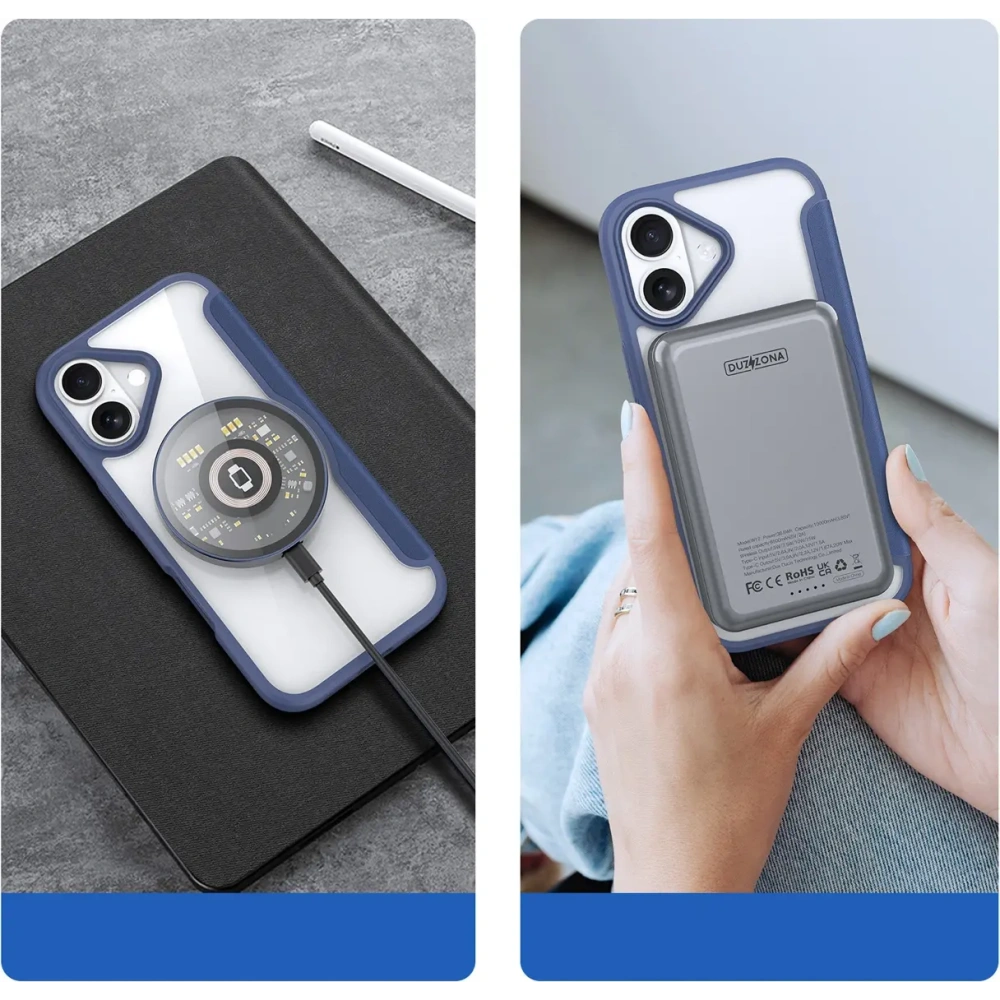 Etui z klapką Dux Ducis Skin X Pro MagSafe do Apple iPhone Air niebieskie