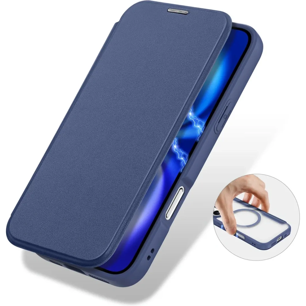 Etui z klapką Dux Ducis Skin X Pro MagSafe do Apple iPhone Air niebieskie