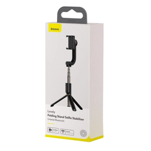 Kup Gimbal jednoosiowy / selfie stick / statyw Baseus Lovely z funkcją tripoda, Bluetooth (czarny) - BSU1560BLK - {ean13} - Sklep Home Screen
