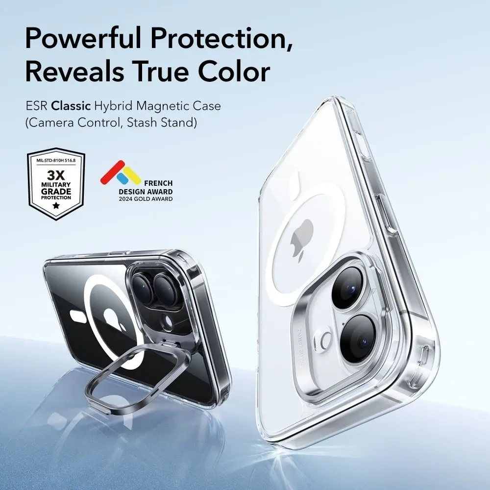 Etui ESR Classic Hybrid Kickstand MagSafe do Apple iPhone 17 Clear