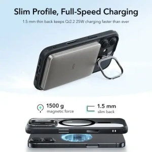 Etui ESR Classic Hybrid Kickstand MagSafe do Apple iPhone 17 Clear/black