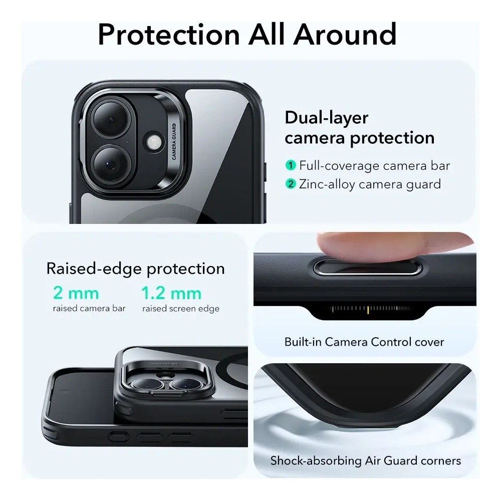 Etui ESR Classic Hybrid Kickstand MagSafe do Apple iPhone 17 Clear/black