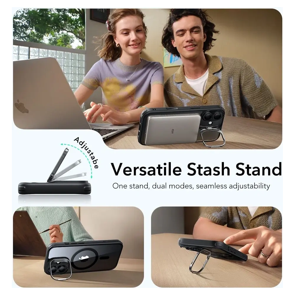 Etui ESR Classic Hybrid Kickstand MagSafe do Apple iPhone 17 Clear/black