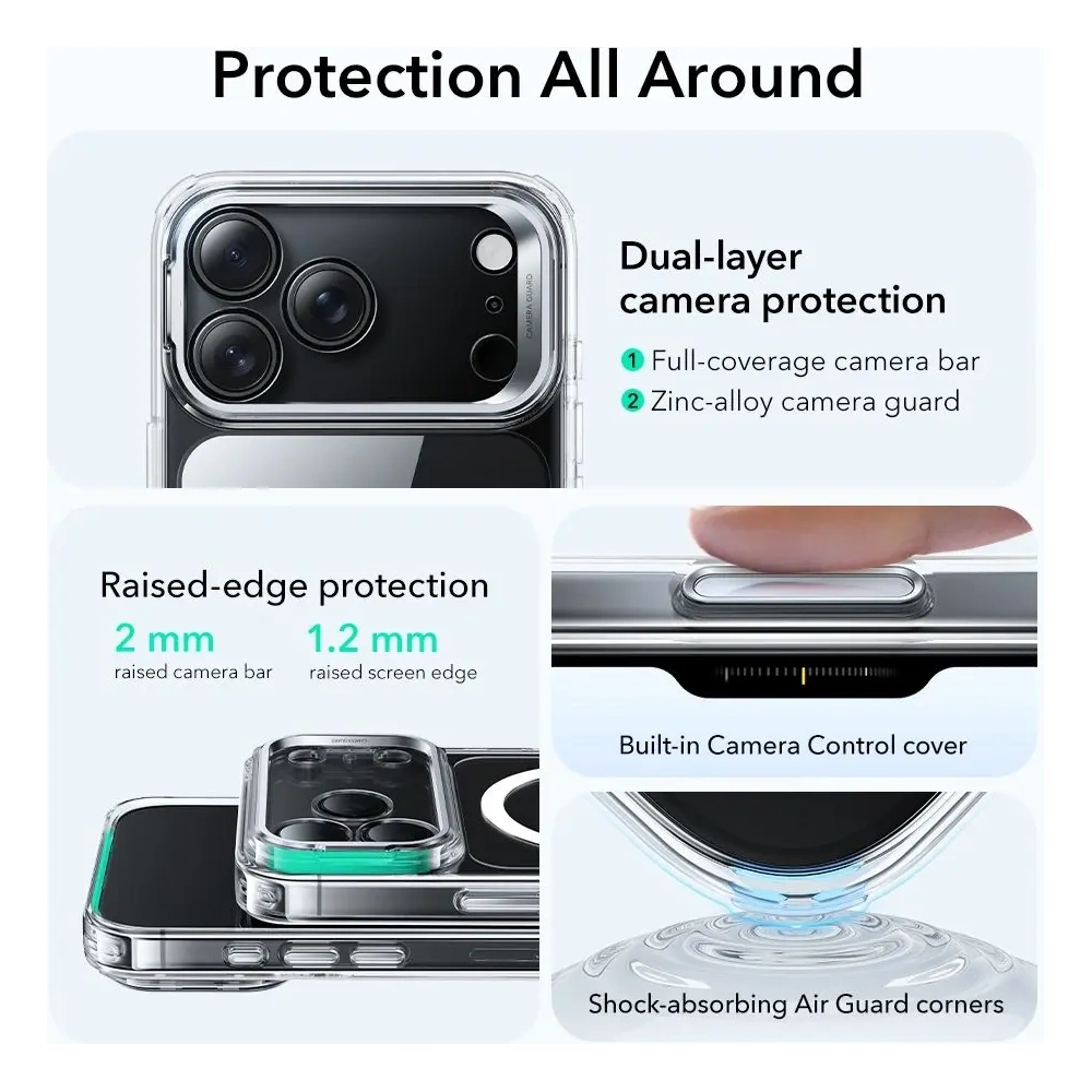 Etui ESR Classic Hybrid Kickstand MagSafe do Apple iPhone 17 Pro Clear