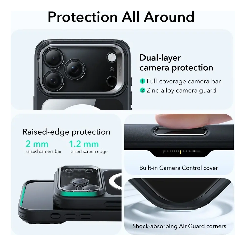 Etui ESR Classic Hybrid Kickstand MagSafe do Apple iPhone 17 Pro Clear/black