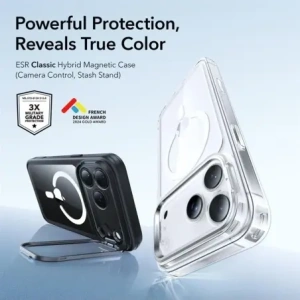 Etui ESR Classic Hybrid Kickstand MagSafe do Apple iPhone 17 Pro Clear/black