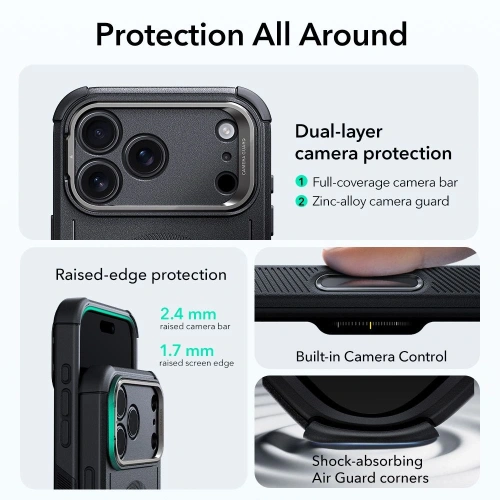 Etui ESR Cyber Kickstand MagSafe do Apple iPhone 17 Pro Max Black