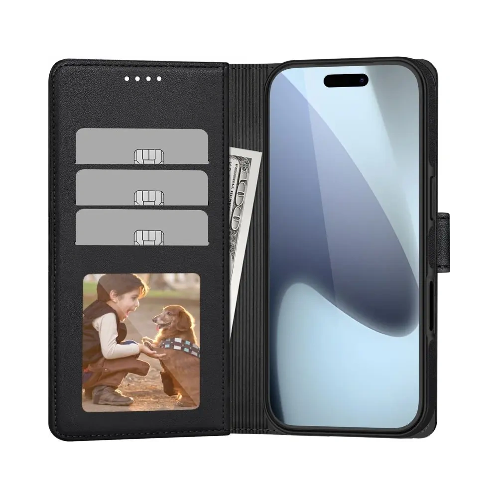 Etui z klapką Tech-protect Wallet MagSafe do Apple iPhone 17 Matte Black