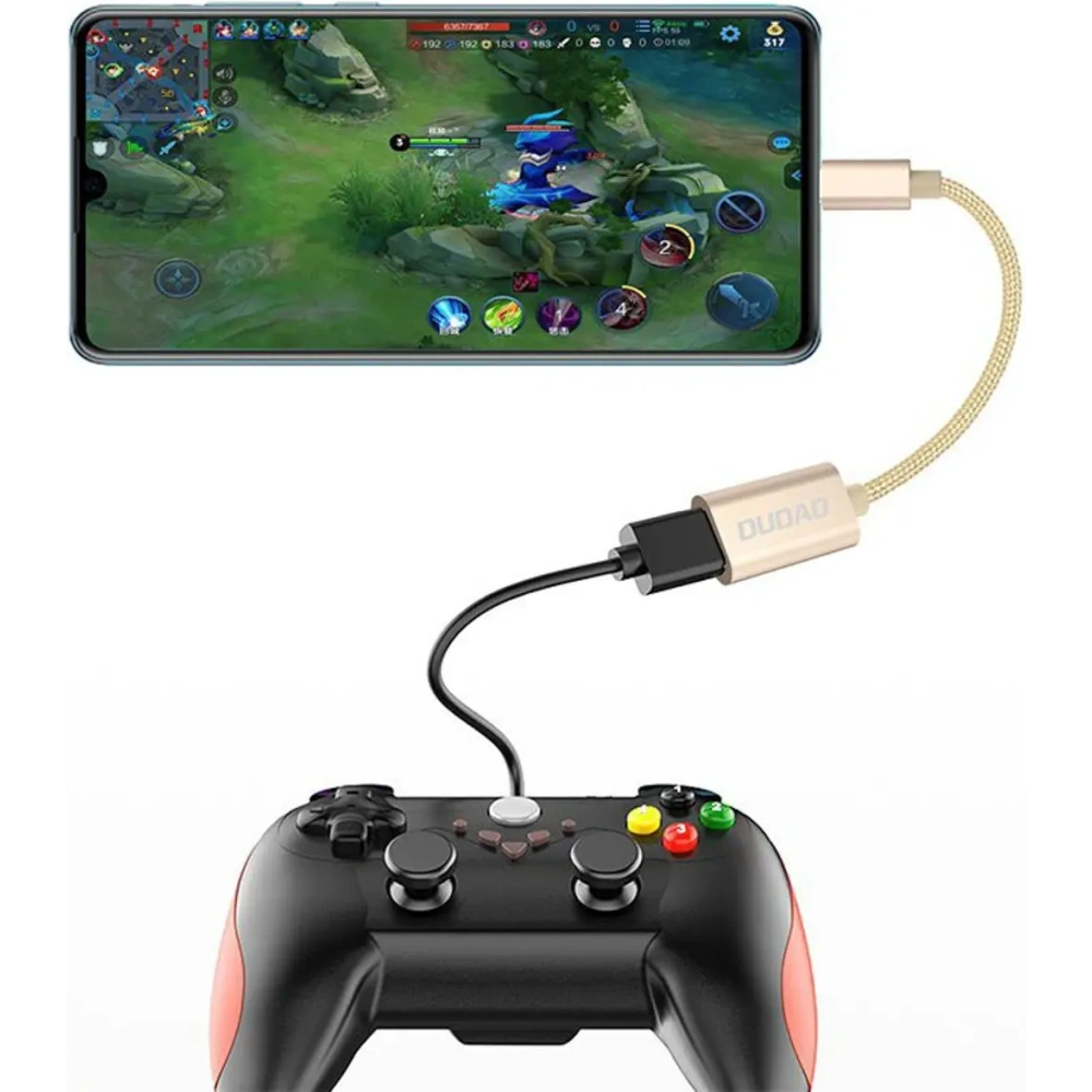 Adapter Dudao L15T OTG przejściówka USB-C / USB-A szary