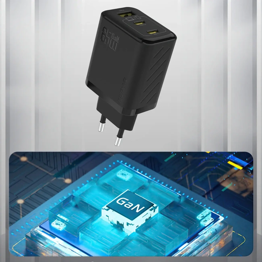Ładowarka sieciowa Dudao A29 65W GaN 2xUSB-C, USB-A czarna
