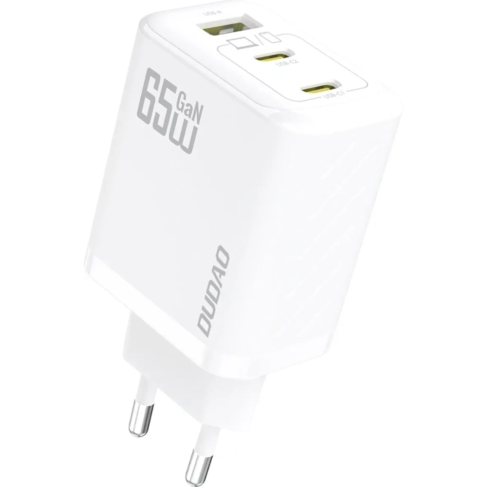 Ładowarka sieciowa Dudao A29 65W GaN 2xUSB-C, USB-A biała