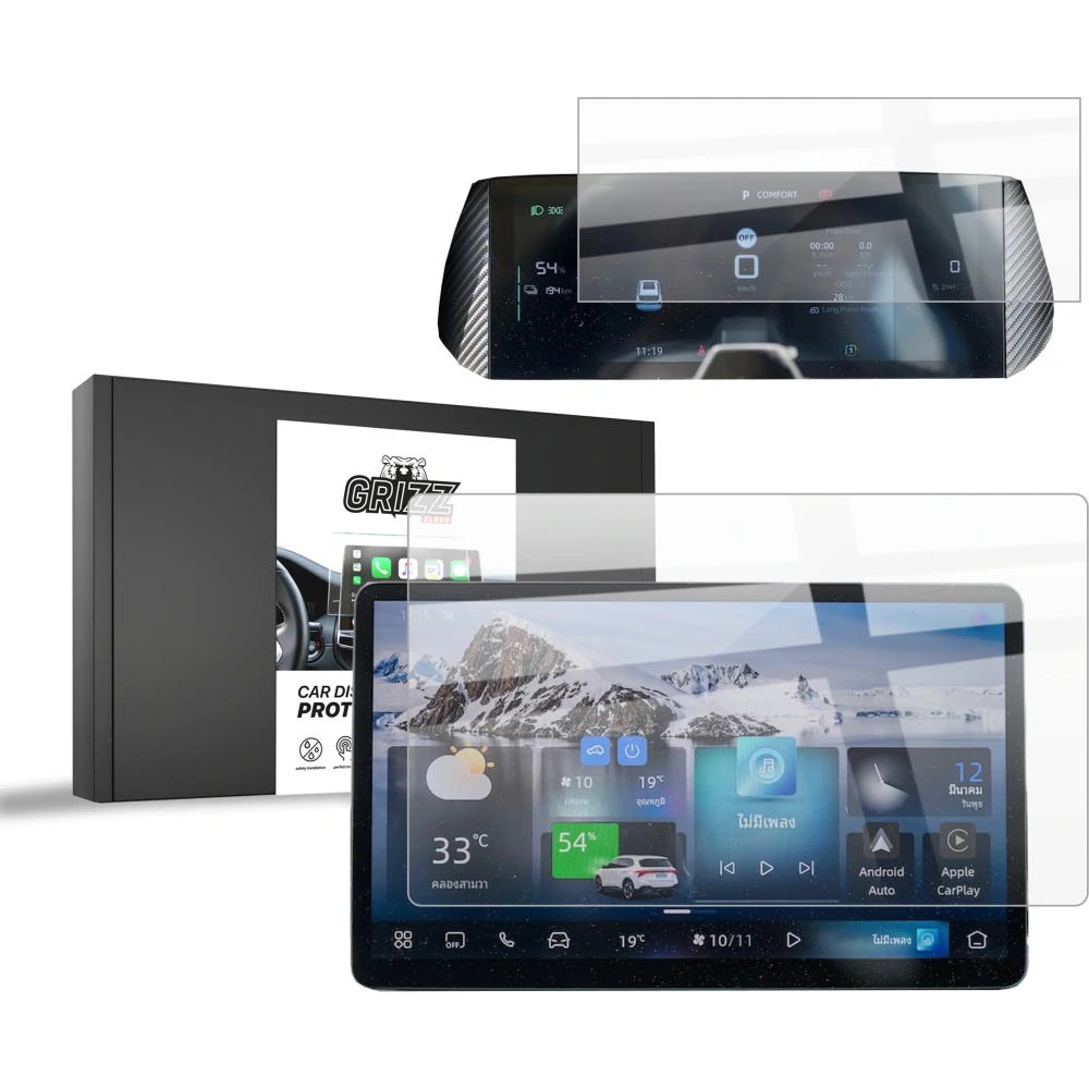 Folia ceramiczna GrizzGlass CarDisplay Protection do MG S5 EV 12,8" (2025) [2w1]