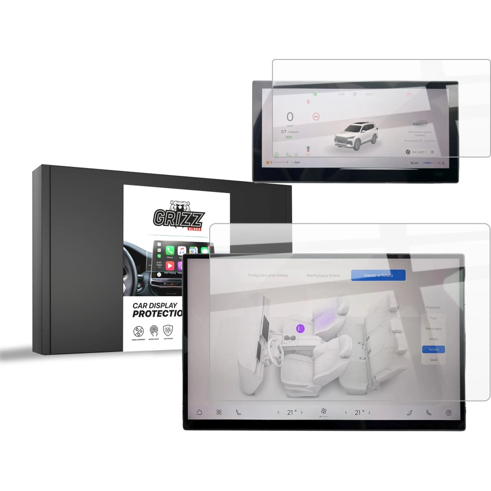 Folia ceramiczna GrizzGlass CarDisplay Protection do Chery Tiggo 8 15,6" (2025) [2w1]