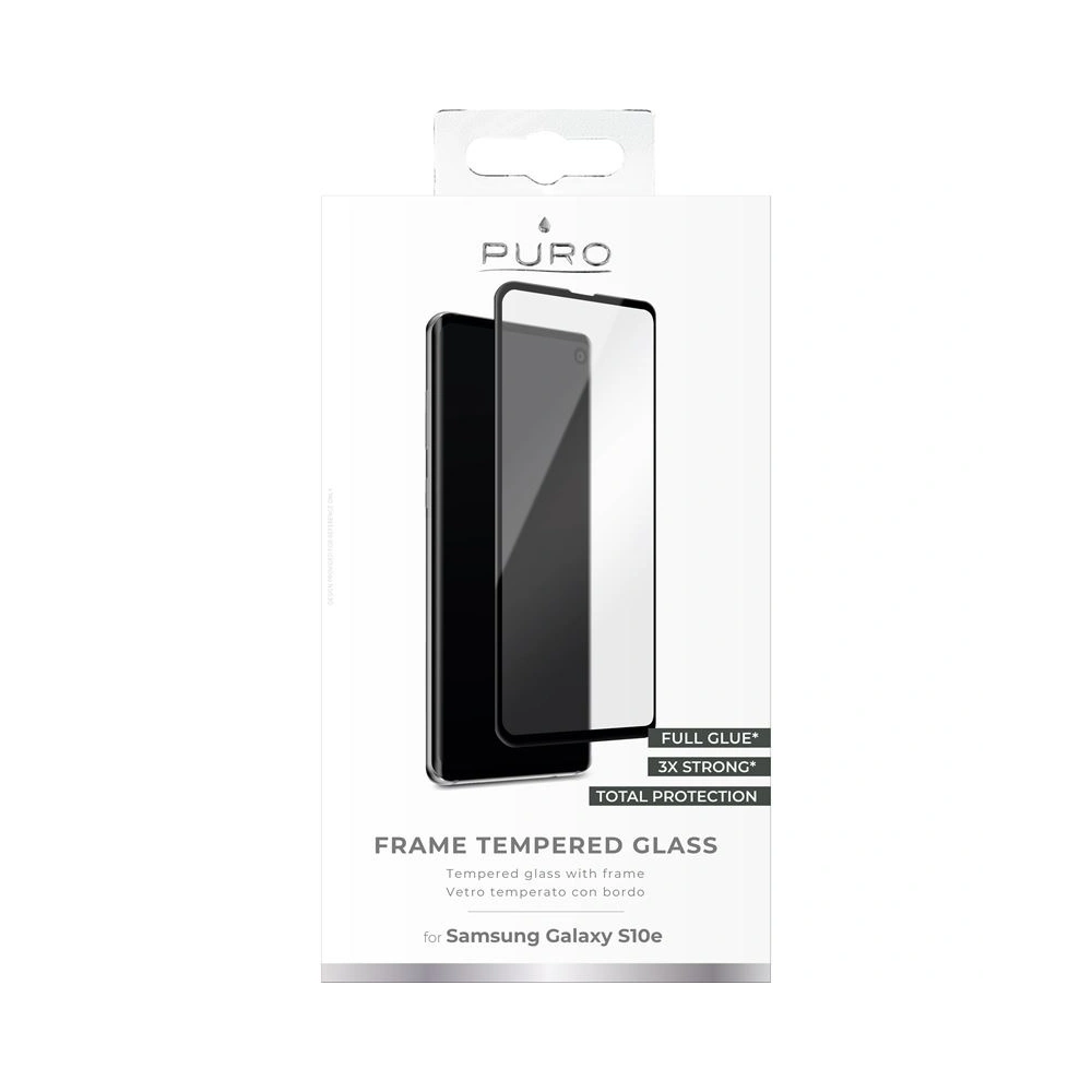 Szkło hartowane PURO Frame Tempered Glass Samsung Galaxy S10e (czarna ramka)