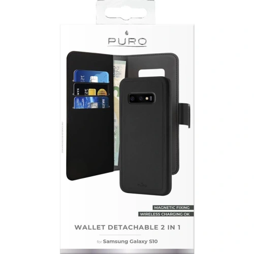 Kup Etui PURO Wallet Detachable 2w1 Samsung Galaxy S10 (černý) - PUR011BLK - {ean13} - Sklep Home Screen